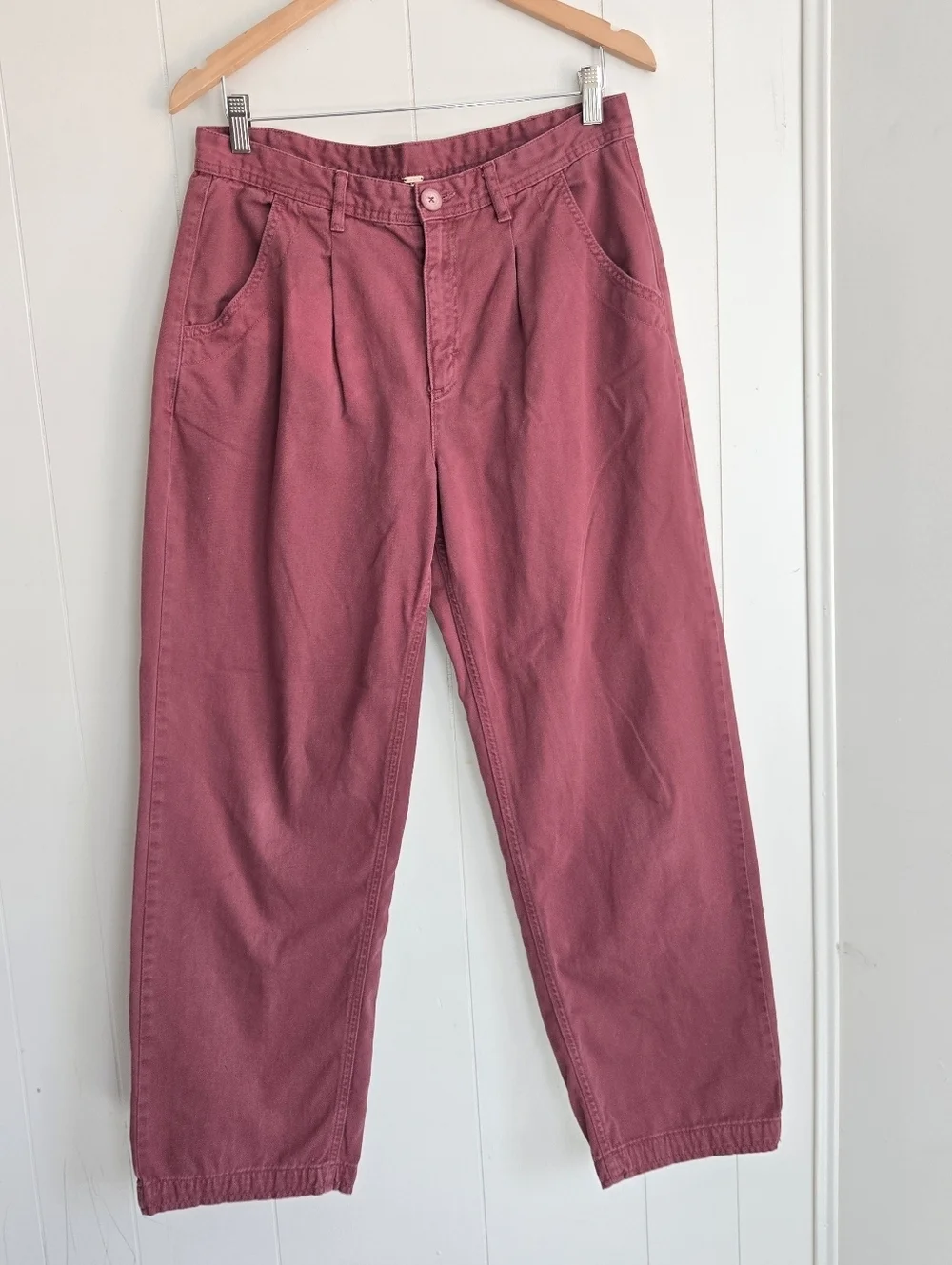 Free People Women's Pleated High-Rise Chinos -Size 10